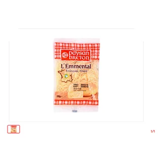 Fromage râpé Emmental PAYSAN BRETON 100 g