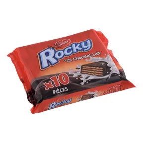 Gaufrette Chocolat-lait ROCKY 10 x 25 g