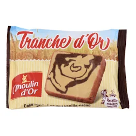 Cake Tranche d'or cacao-vanille MOULIN D'OR 42 g