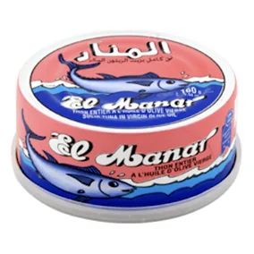 Thon entier à l'huile d'olive EL MANAR la boite de 160 g