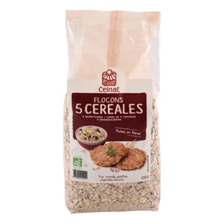 Céréales flocons 5 céréales CELNAT 500 g