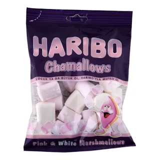 Bonbon chamallows rose et blanc HARIBO 70 g