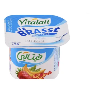 Yaourt brassé fraise-banane VITALAIT 70 g