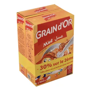 Céréales de blé miel GRAIN D'OR lot de 2 x 300 g