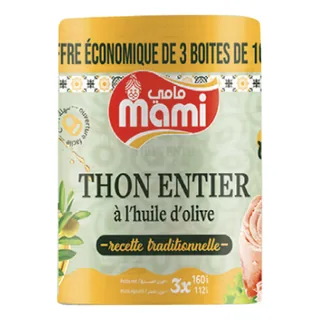Thon entier Huile d'olive MAMI Lot de 3 x 160 g