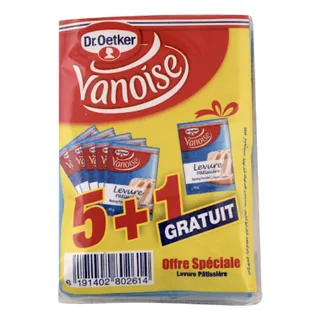 Levure chimique VANOISE 5 x 10 g + 1 gratuit