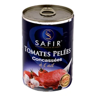 Sauce tomate pelée concassées A'l'ail SAFIR 400 g