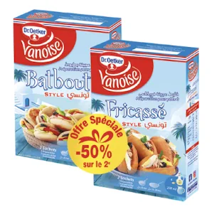 Lot: Préparation batbout 245 g+Préparation fricassé 370 g VANOISE 50% sur 2ème
