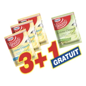 Crème Dessert Vanille VANOISE Lot de 3 x 40 g + 1 Caramel