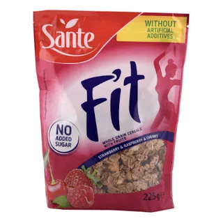 Céréales sans sucre Fit framboise-cerise SANTE 225 g