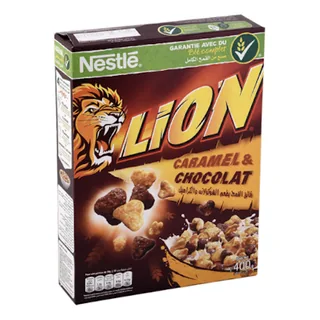 Céréales chocolat-caramel LION 400 g