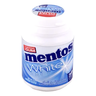 Chewing-gum sans sucre Mint white MENTOS 53,2 g