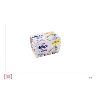 Yaourt nature DELICE DANONE 12 x 110 g