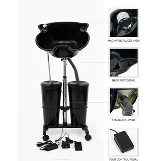 Bac a Shampoing Portable sur Pied avec Reservoir