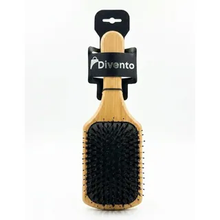 Brosse Pro Pneumatique Plate en Bambou avec Poils de Sanglier