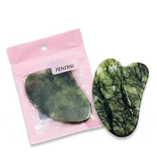 Pierre de Massage Gua Sha en Jade Vert