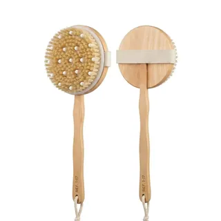 Brosse de Corps Exfoliante en Bois avec Manche Amovible
