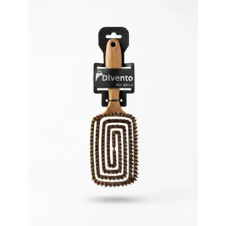 Brosse a Cheveux Poils de Sanglier Spirale Regtangulaire Bambou