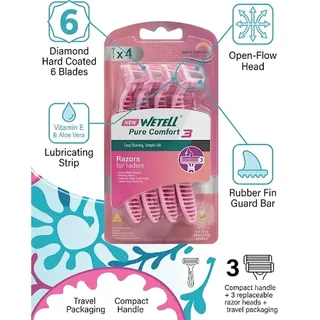 Wetell Lady Rasoir 3 Blades 4PCS
