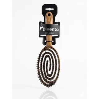 Brosse a Cheveux Poils de Sanglier Spirale Ovale Bambou