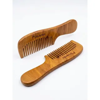 Peigne en Bois Naturel a Dents Larges Demeloirs avec Manche