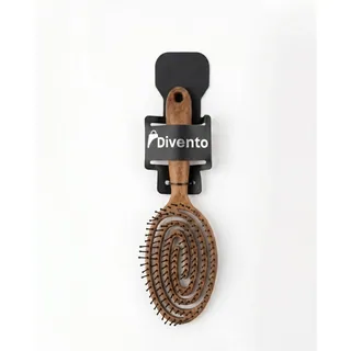 Brosse Ovale Demelante Spirale Flexible en Finition Bois