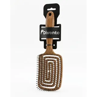 Brosse Plate Demelante Spirale Flexible en Finition Bois