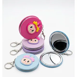 Miroir de Poche Double Pliant avec Porte Cles Labubu