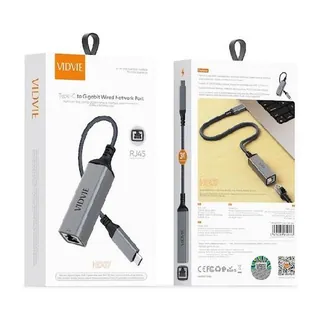 VIDVIE Adaptateur USB-C vers Ethernet RJ45 Gigabit HD07 – 30 cm