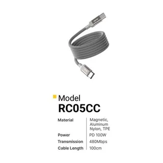 Revo Câble USB-C vers USB-C RC05CC – magnetic PD 65 W