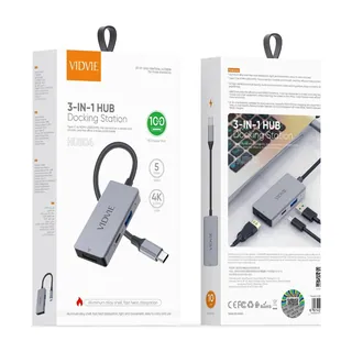 VIDVIE Hub USB-C 3-en-1 HUB04 – HDMI 4K / USB 3.0 / PD