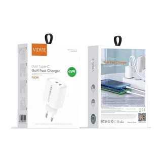 VIDVIE Chargeur secteur double USB-C GaN PLE261 – 45 W