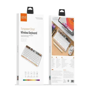 VIDVIE Clavier sans fil transparent KB05 – Bluetooth, 78 touches
