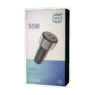 QiOP Chargeur allume-cigare 55 W + câble Lightning