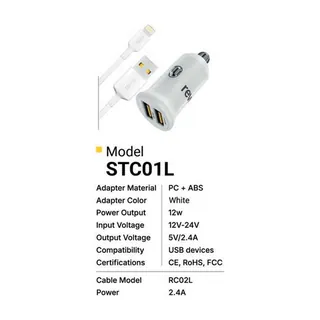 Revo Chargeur allume-cigare STC01L – 12 W + câble Lightning