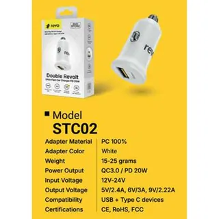 Revo Chargeur allume-cigare STC02 – PD 20 W
