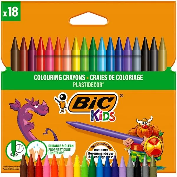 Crayons Plastidecor BIC Kids 18 Couleurs