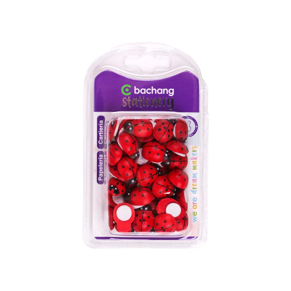 Bachang - Coccinelles Adhésives en Bois - Lot de 36 pièces