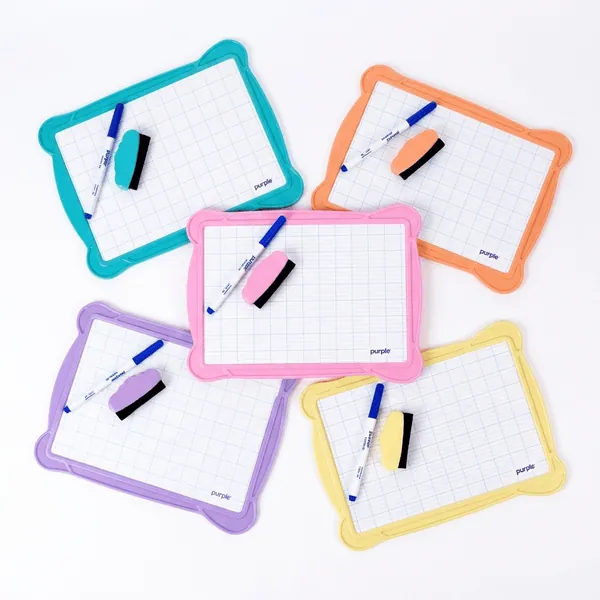 Ardoise Effaçable Purple avec Lignage Seyès — Pack Stylo + Brosse