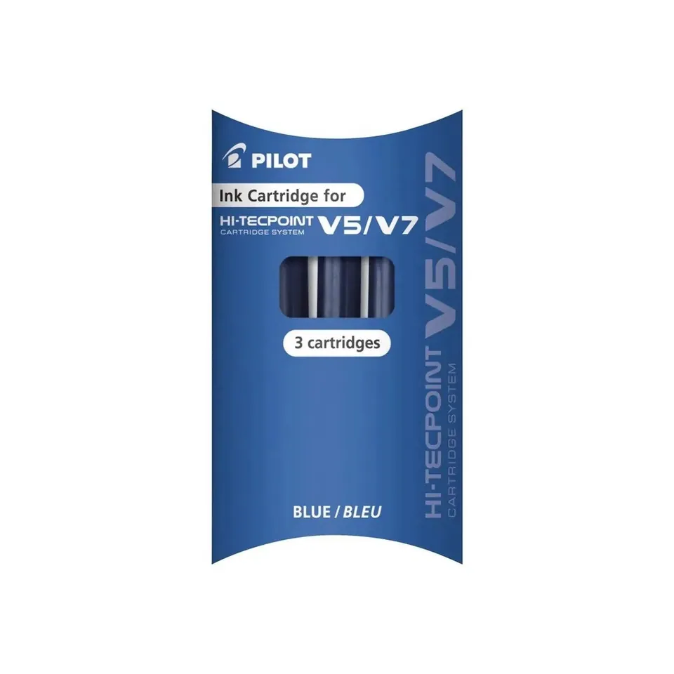 قلم إعادة شحن BLISTER 3 HI-TECPOINT V5/V7 PILOT BLUE