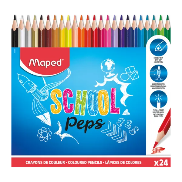 Maped Pixel Party - 12 Crayons de couleur en pochette carton