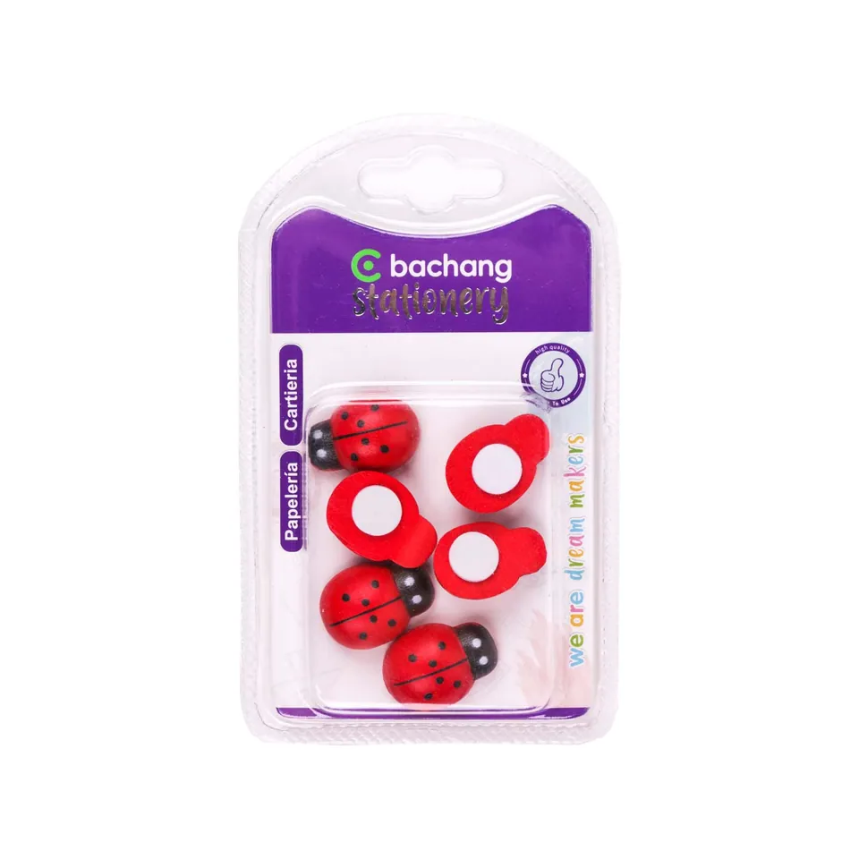 Bachang - Lot de 6 Gommes Coccinelle Adhésives