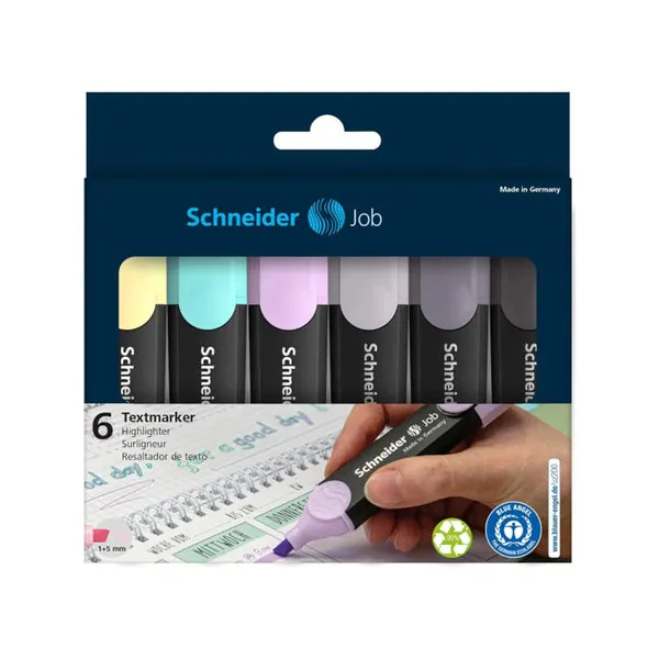 Pochette 6 Surligneurs Pastel Schneider Job
