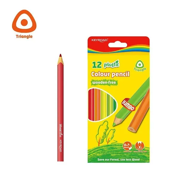 قلم رصاص ملون جامبو خالٍ من الخشب مقاس 12*18
