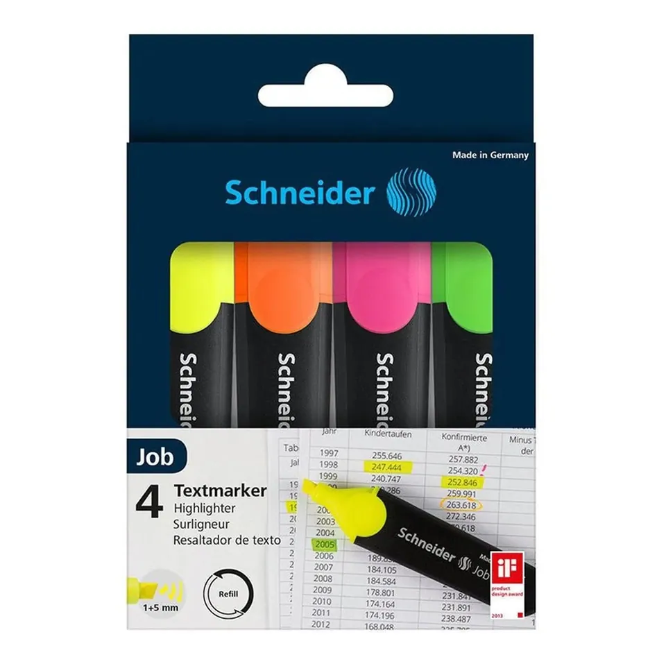 POCH 4 MARQ FLUO Highlighters JOB SCHNEIDER