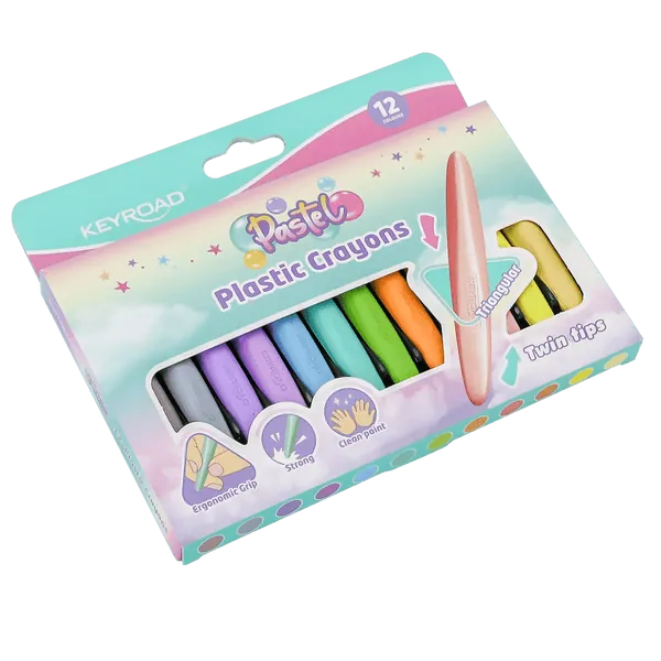 KEYROAD Crayons Plastiques Pastel Triangulaires Double Pointe...