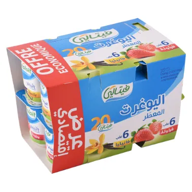 Yaourt aromatisé Fraise-Vanille VITALAIT 12 x 110 g