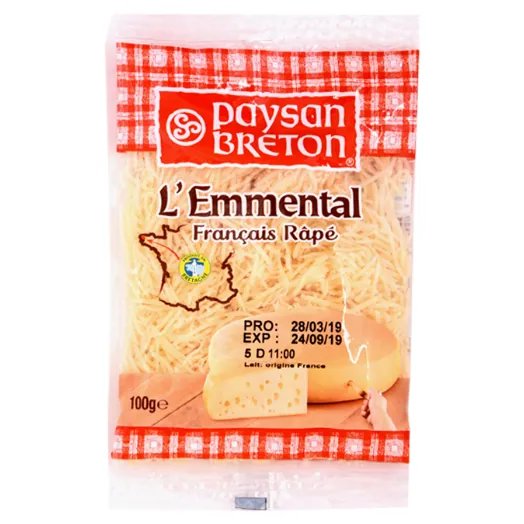 Fromage râpé Emmental PAYSAN BRETON 100 g