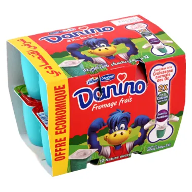 Fromage blanc nature sucré DANINO 12 x 50 g