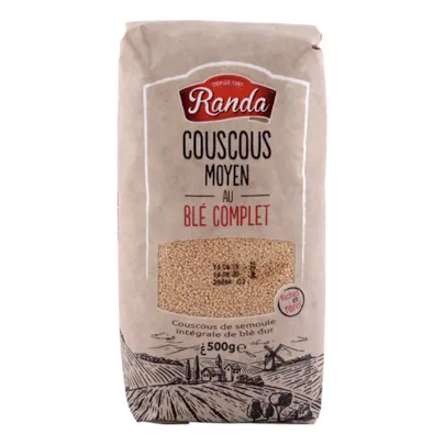 Couscous de blé complet Moyen RANDA 500 g